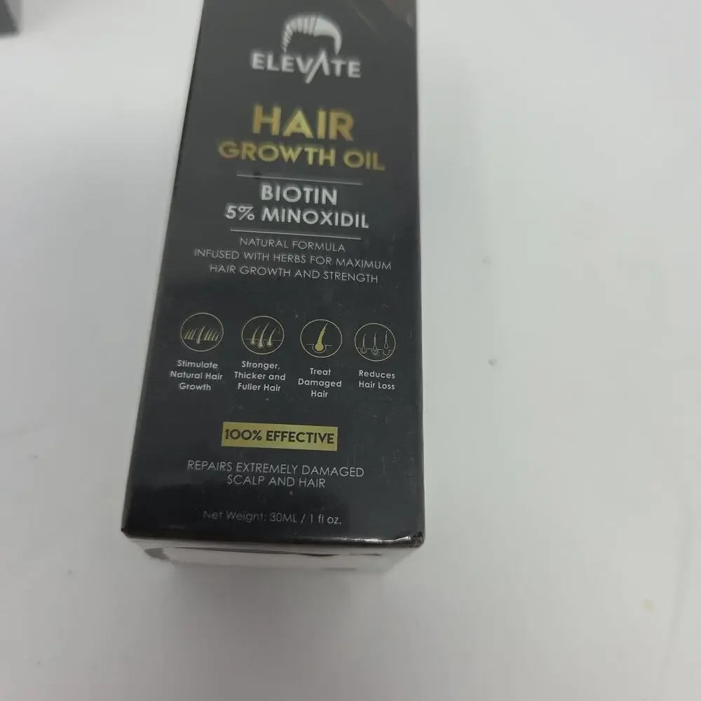 Hair Growth Oil 2 pack - 5% Minoxidil + Biotin for Thinning Hair - Elevate 1oz